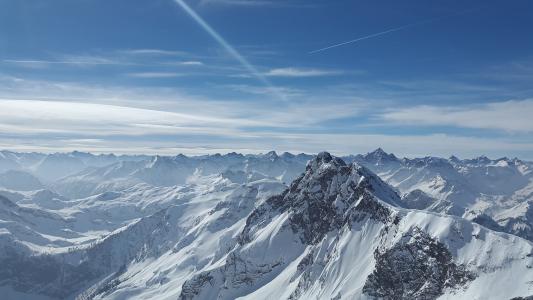 冒险, 高山, 海拔高度, 奥地利, 爬上, 云彩, 感冒