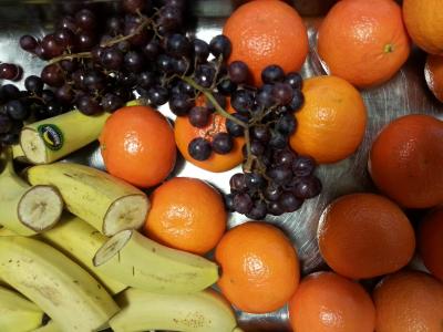 水果, 水果, 香蕉, 葡萄酒葡萄, 柑桔