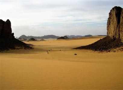 阿尔及利亚, 沙漠, 撒哈拉沙漠, 沙子, 汽车, 宽