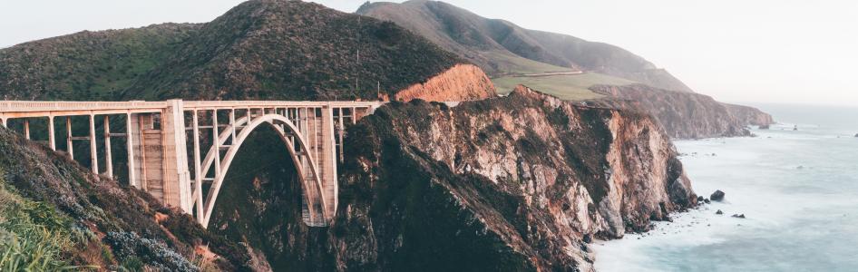比桥, 山脉, 土地, 加利福尼亚州, 桥梁, 比, 景观