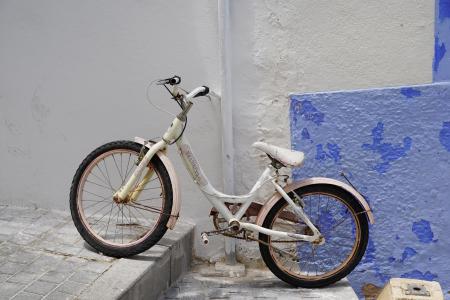 自行车, 驱动器, 墙上, 白色