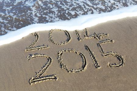 新的一年, 2015, 新年快乐, 1 月, 赛季, 庆祝活动, 沙子