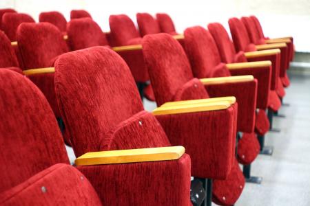 红色, 座位, 大厅, 大会, 看电影, 地方, 队伍