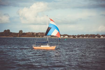 棕色, 帆船, 小船, 海, 白天, 海洋, 蓝色