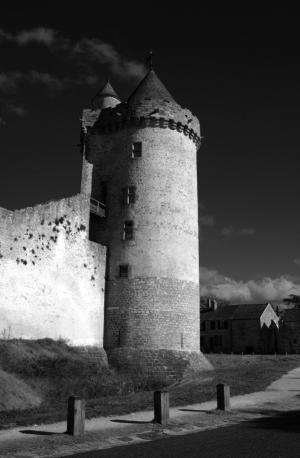 blandy 塔, 堡, 强的城堡, 黑色和白色, 法国, 遗产
