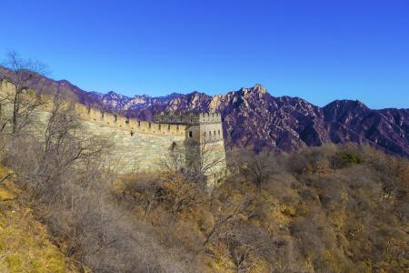 中国, 北京, 长城, 古城墙, 风景, 墙上, 建设