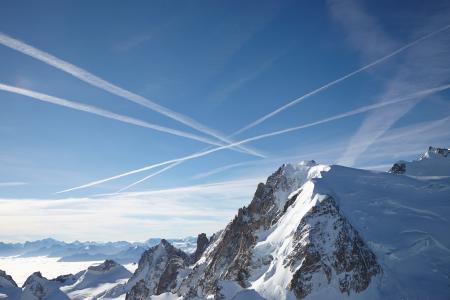 夏蒙尼, 天空小径, 蓝蓝的天空, 阿尔卑斯山, 景观