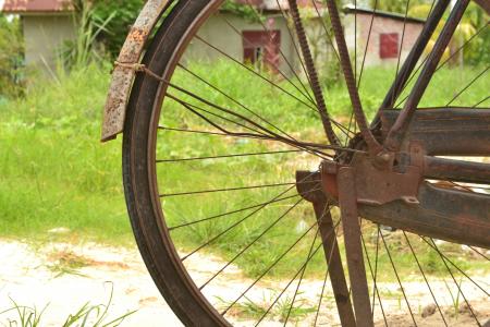 旧自行车, 复古自行车, onthel 自行车, 老, 生锈的自行车, 自行车车轮, 车轮
