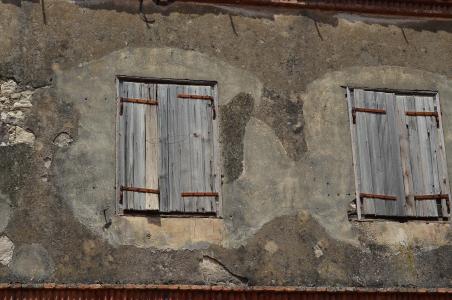 窗口, 墙上, 纹理, 裂缝, 木材, 老, 石头