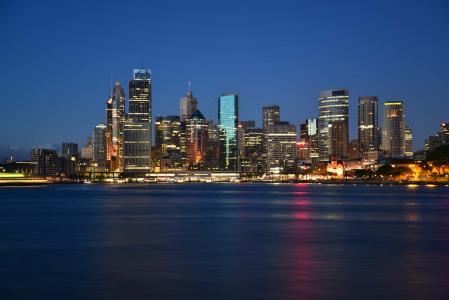 悉尼, 海港, 港口, 天际线, 城市景观, 水, 蓝色