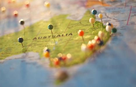 澳大利亚, 目的地, 地理, 地点, 地图, 地图, 针脚