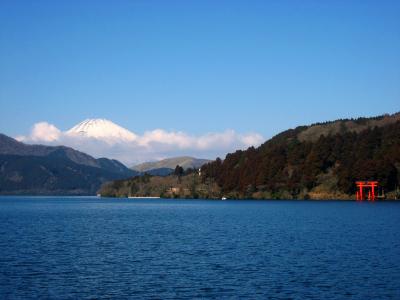 阿谁湖, 富士山, 鸟居, 红色, 日本神奈川
