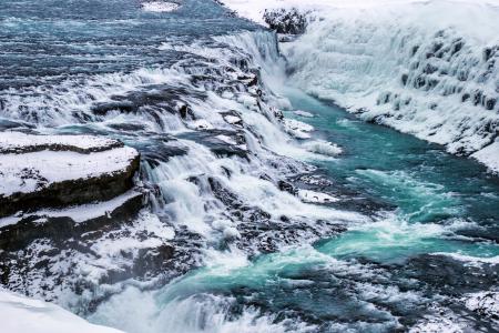 gulfoss, 瀑布, 冰岛语, 冰岛, 景观, 水, 功能强大