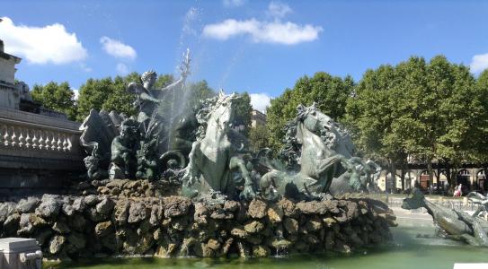 波尔多, 喷泉, 喷泉细节, 马