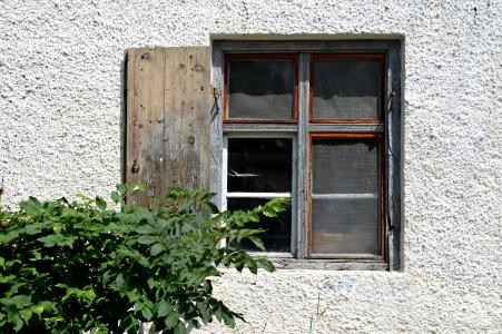 院子的窗户, 旧的窗口, 衰变, 蜘蛛网, 破碎的玻璃, 离开田园, 农业