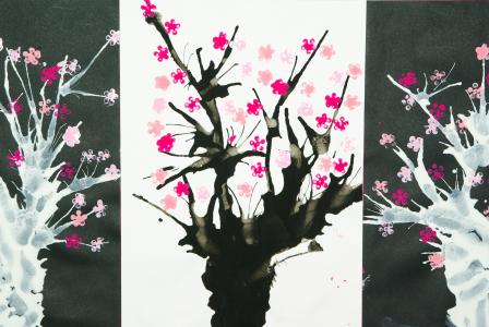 儿童图画, 绘画, 樱桃, 日本