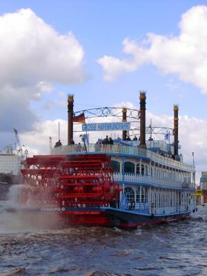 汉堡, 海港邮轮, 汽船, 船舶, 桨轮船, 桨轮船, 桨轮