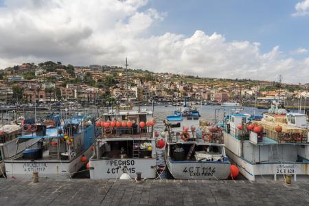 欧洲, 意大利, 西西里岛, 小船, 港口, 端口, 渔民