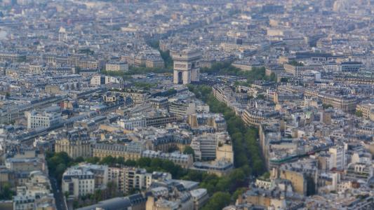 巴黎, 法国, 凯旋门, 埃菲尔铁塔, 视图, 感兴趣的地方, 大城市