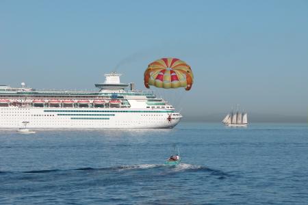 邮轮, 度假, 船舶, 海洋, 水, 生活方式, 降落伞