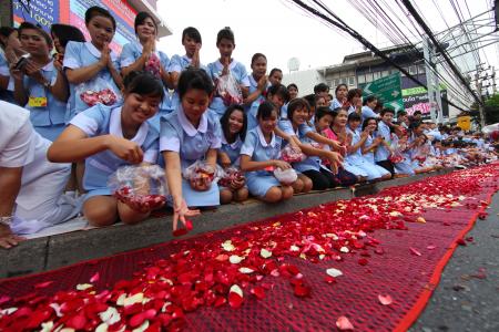佛教徒, 玫瑰花瓣, 仪式, 人, 和平, 传统, 泰国