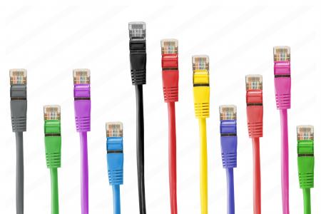 局域网, 电缆, 各种, 颜色, 插图, 网络电缆, 连接器