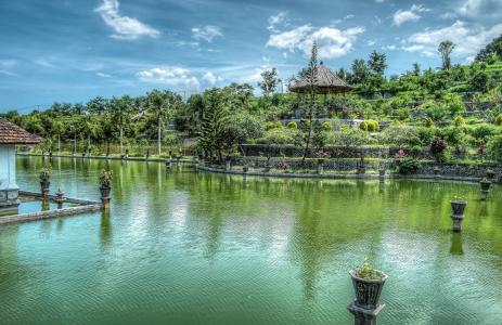 水上花园, 巴厘岛, 国王水上花园, 印度尼西亚, 异国情调, 旅行, 旅游