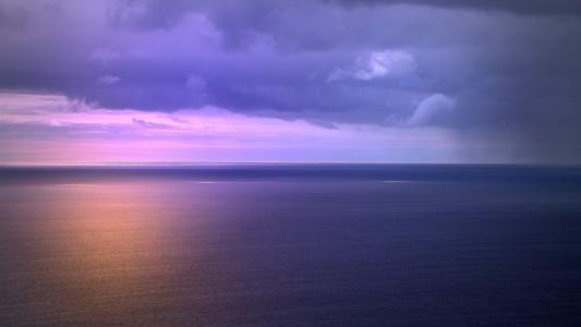 日落, 马德拉岛, 天空, 海, 金色的夕阳, 光, 水上的地平线