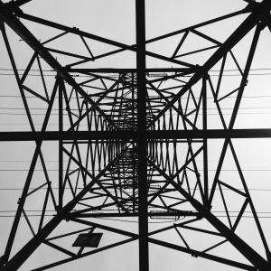 黑色和白色, 电线, 钢丝塔