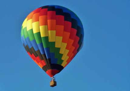 热气球, 节日, 乐趣, 飞机, 黄色, 红色, 上升