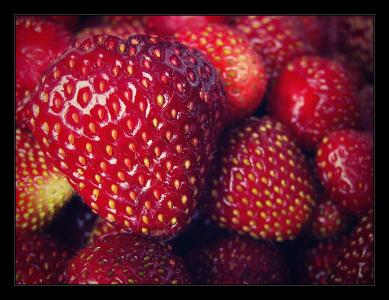 草莓, 花园, 红色, 胎儿, 宏观, 草莓, 水果