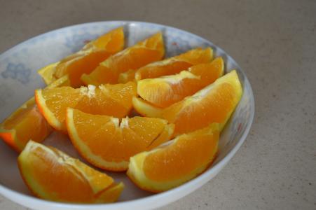 橙色, 切片, 板, 食品, 水果, 健康