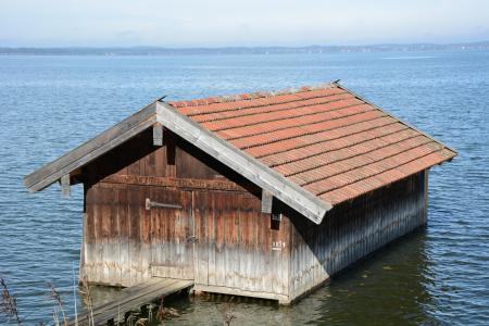 船屋, 湖, 水, 自然, 水域, 小屋, 木材建筑