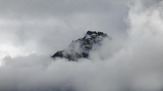 云彩, 雾, 山, 山顶上, 自然, 高峰, 山的顶峰