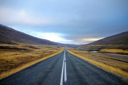 灰色, 混凝土, 道路, 山脉, 白天, 打开路, 沥青