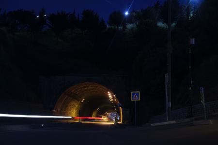 黑暗, 灯, 晚上, 道路, 街道, 隧道, 照明