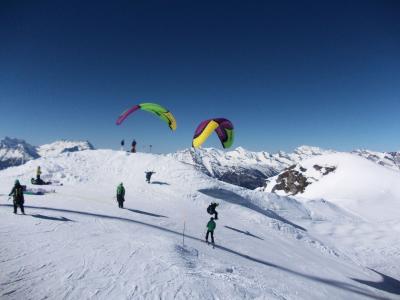 瑞士, 韦尔比耶, 滑雪, 滑翔伞, 蓝色, 高山, 雪