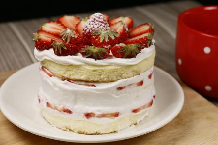 小蛋糕, 烘烤, 美味, 草莓蛋糕, 食物和饮料, 甜点, 甜的食物