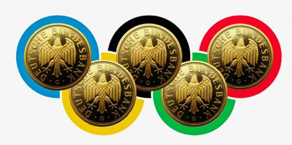 奥林匹亚, 奥运金牌, 竞争, 黄金, 德国国旗, 国旗, 德国