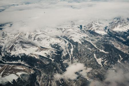 科罗拉多州, 洛基山, 山脉, 高峰, 雪, 云彩, 首脑会议