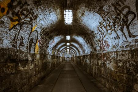 隧道, 地下, 地下, 照明, 布达佩斯, 黑暗, 幽灵