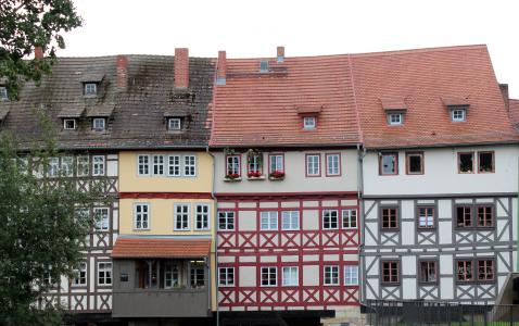 桁架, fachwerkhaus, 旧城, 歪, 从历史上看, 德国, 建筑