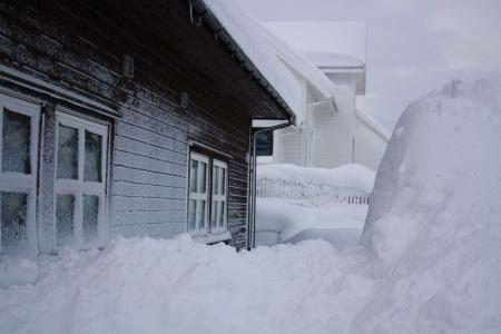 雪, 房子, 冬天, 暴雪, 困, 房子墙壁