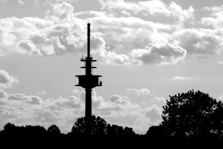 广播电视塔, 黑色和白色, 建筑, 塔, 建设, 塔尖, 云彩