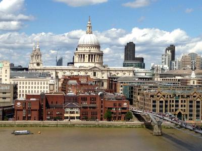 伦敦, 英格兰, 圣保禄大教堂, 查看从新的泰特美术馆, 泰晤士河畔, 建筑, 政府
