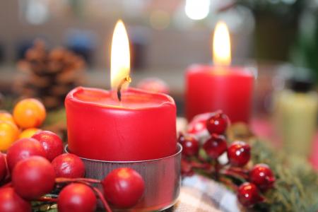 到来花圈, 蜡烛, 红色, 火焰, 蜡烛, 圣诞节, 12 月