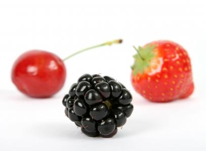 浆果, 黑色, 黑莓, 蓝莓, 早餐, 樱桃, 特写