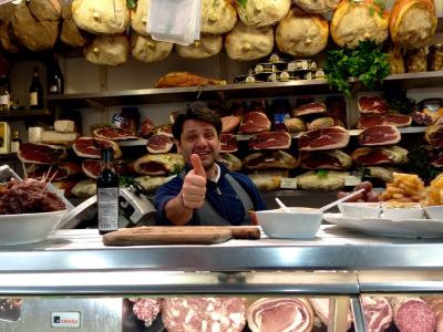 竖起大拇指, 意大利, 熟食, 奶酪, 肉, 欧洲, 市场