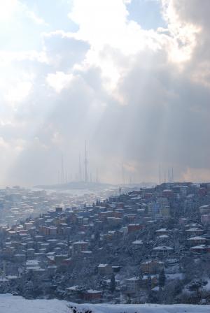 伊斯坦堡, 土耳其, 冬天, camlica, 雪