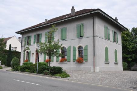 laconnex, 市政厅, 日内瓦, 邻域, 欧洲, coblestone, 绿色百叶窗